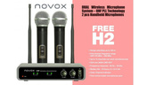 Novox Free H2 - Zestaw bezprzewodowy z 2 mikrofonami do ręki