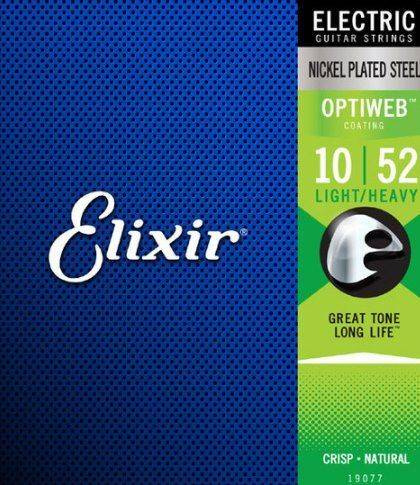 Elixir 19077 Optiweb Light/Heavy 10-52 - Struny do gitary elektrycznej