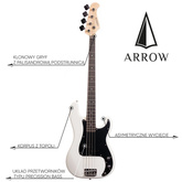 Arrow Session Bass 4 Snow White Rosewood/Black - Gitara basowa