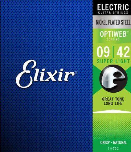 Elixir 19002 Optiweb Super Light 9-42 - Struny do gitary elektrycznej