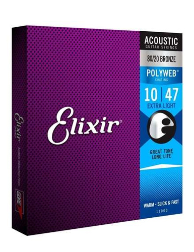 Elixir 11000  PolyWeb Extra Light 10-47 - Struny do gitary akustycznej