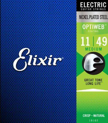 Elixir 19102 Optiweb Medium 11-49 - Struny do gitary elektrycznej