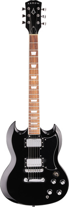 Arrow Twincut SG22 Abyss Black Rosewood/Black - Gitara elektryczna