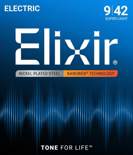 Elixir 12002 NanoWeb Super Light 9-42 - Struny do gitary elektrycznej