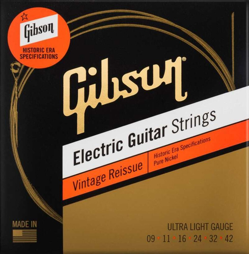 Gibson Vintage Reissue Electric Guitar Strings 9-42 Ultra-Light Gauge - Struny do gitary elektrycznej