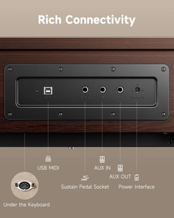 DONNER OURA R300 BROWN - Pianino cyfrowe