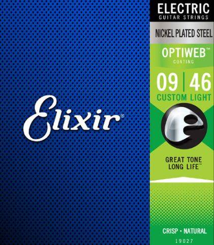 Elixir 19027 Optiweb Custom Light 9-46 - Struny do gitary elektrycznej