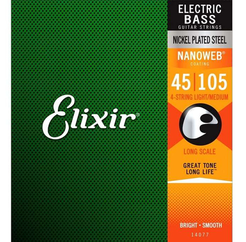 Elixir 14077 NanoWeb Medium 45-105 - Struny do gitary basowej