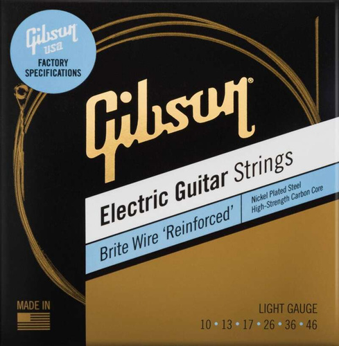 Gibson Brite Wire Reinforced Electric Guitar Strings 10-46 Light Gauge - Struny do gitary elektrycznej