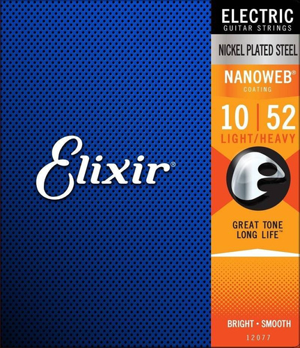 Elixir 12077 NanoWeb Light-Heavy 10-52 - Struny do gitary elektrycznej