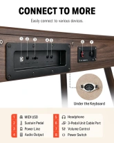 DONNER DDP-80 WALNUT WOOD Pianino cyfrowe + ława EC6634