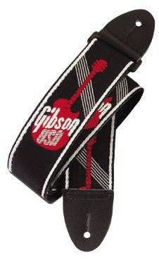 Gibson GG600 2' Woven Strap w/Gibson Logo Red - Pas do gitary