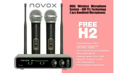 Novox Free H2 - Zestaw bezprzewodowy z 2 mikrofonami do ręki