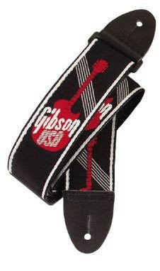 Gibson GG600 2' Woven Strap w/Gibson Logo Red - Pas do gitary