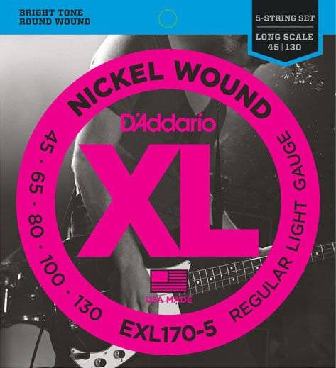 D'Adddario EXL170-5 45-130 - Struny do gitary basowej