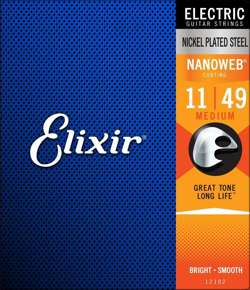 Elixir 12102 NanoWeb Medium 11-49 - Struny do gitary elektrycznej